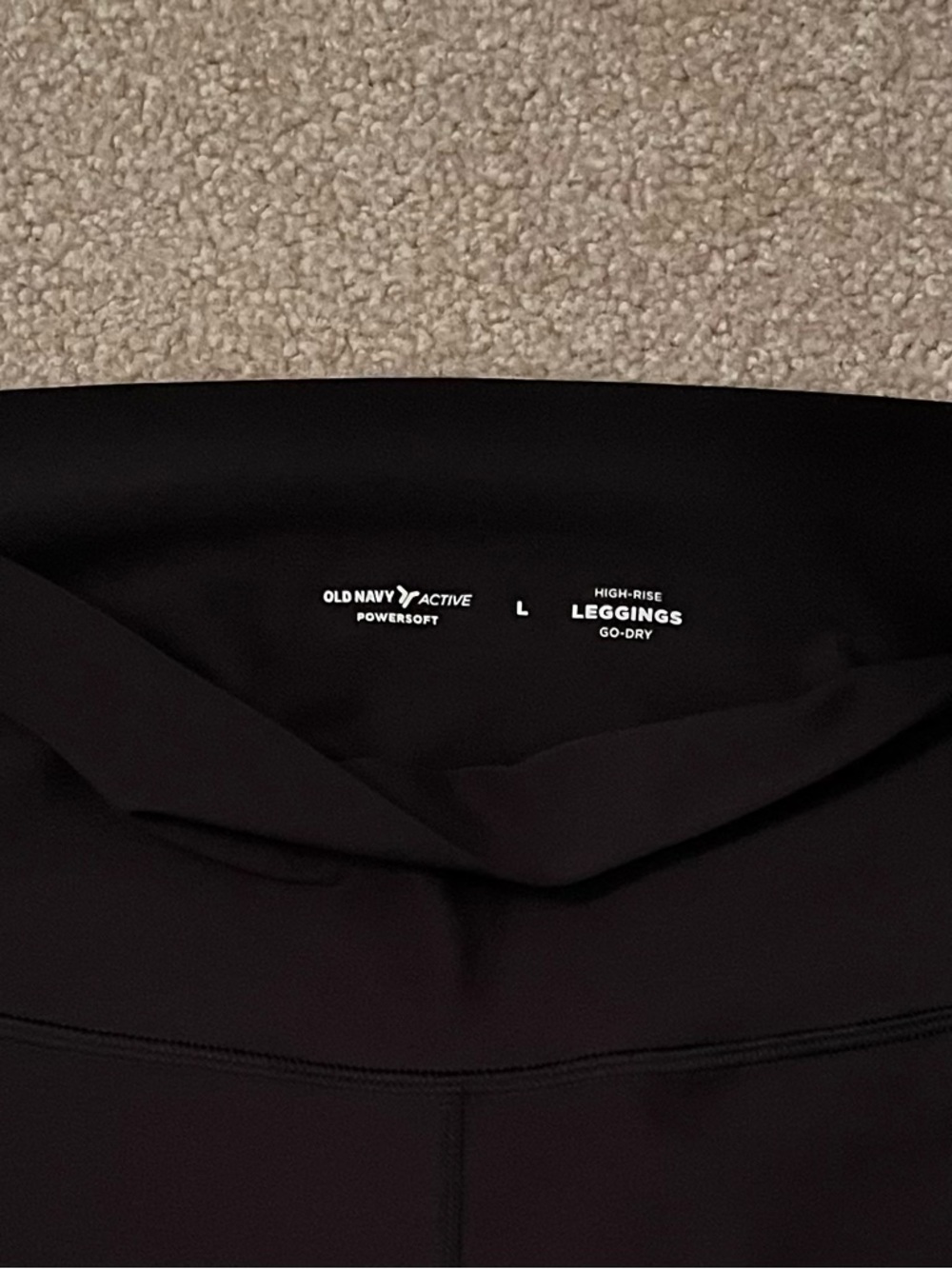 Old Navy Black PowerSoft High-Waisted 7/8 Athletic Leggings (size L) - Picture 2 of 3